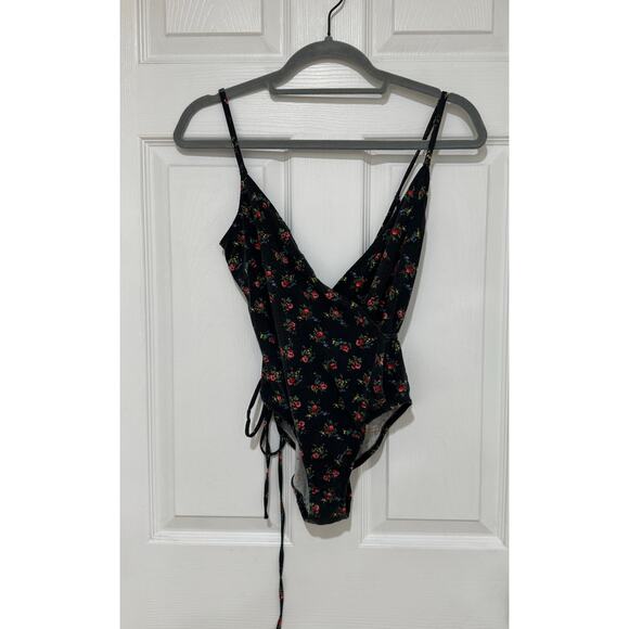 Out from Under for Urban Outfitters Floral Tie Bodysuit Medium - Picture 1 of 4